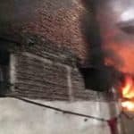 जूता फैक्ट्री में आग