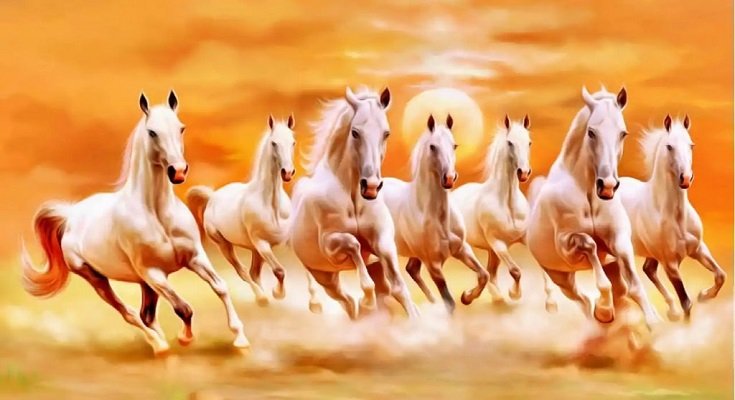 सात घोड़ों की तस्वीर